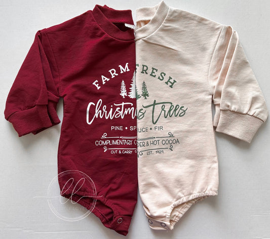 Christmas Tree Sweater Romper - Ready to Ship